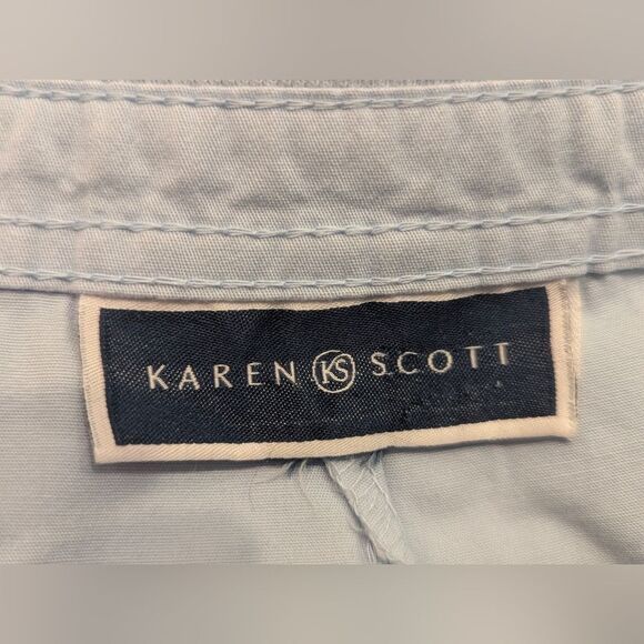 Karen Scott Light Blue Skort with Built-In Shorts Size XL Side Cargo Pockets - Picture 6 of 9